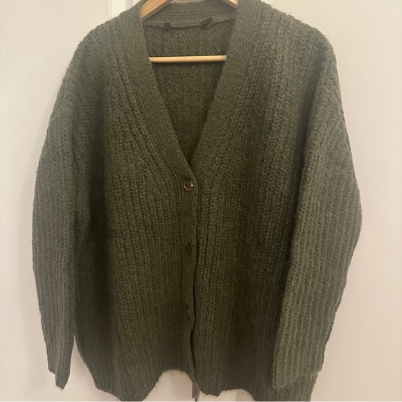 NEW Jenni Kayne Cocoon Cardigan Sweater Olive Green Alpaca Wool Blend | size S - Picture 6 of 11